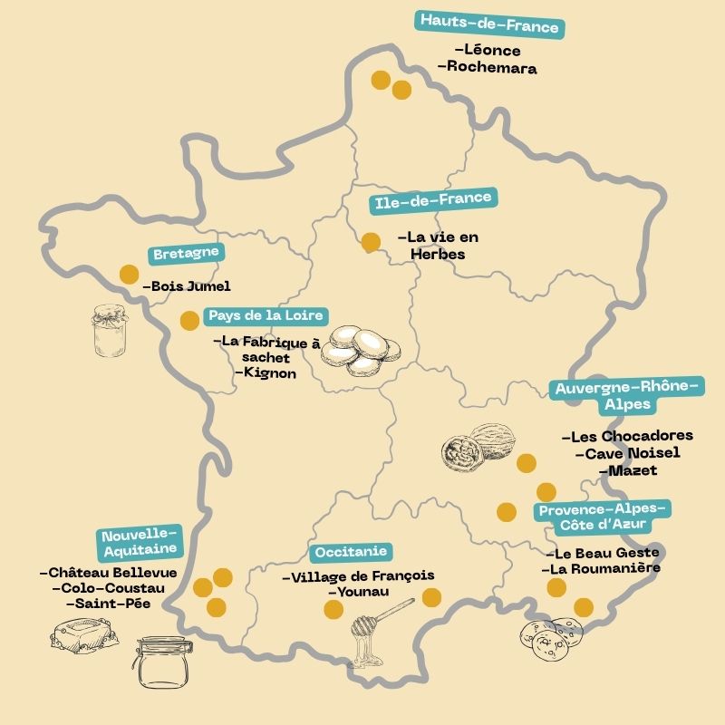 Carte des producteurs